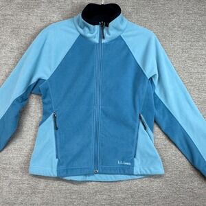 Vintage LL Bean Polartec Fleece Jacket 2-tone Blue Size Medium